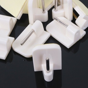 White Curtain Rod 10X Stick On Wire Rail Hooks Net Voile Curtain Upvc Support Uk