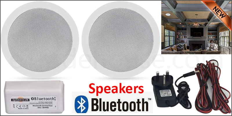 Bathroom Kitchen Wireless Bluetooth Amplifier 2X 5 Inch Ceiling Speakers