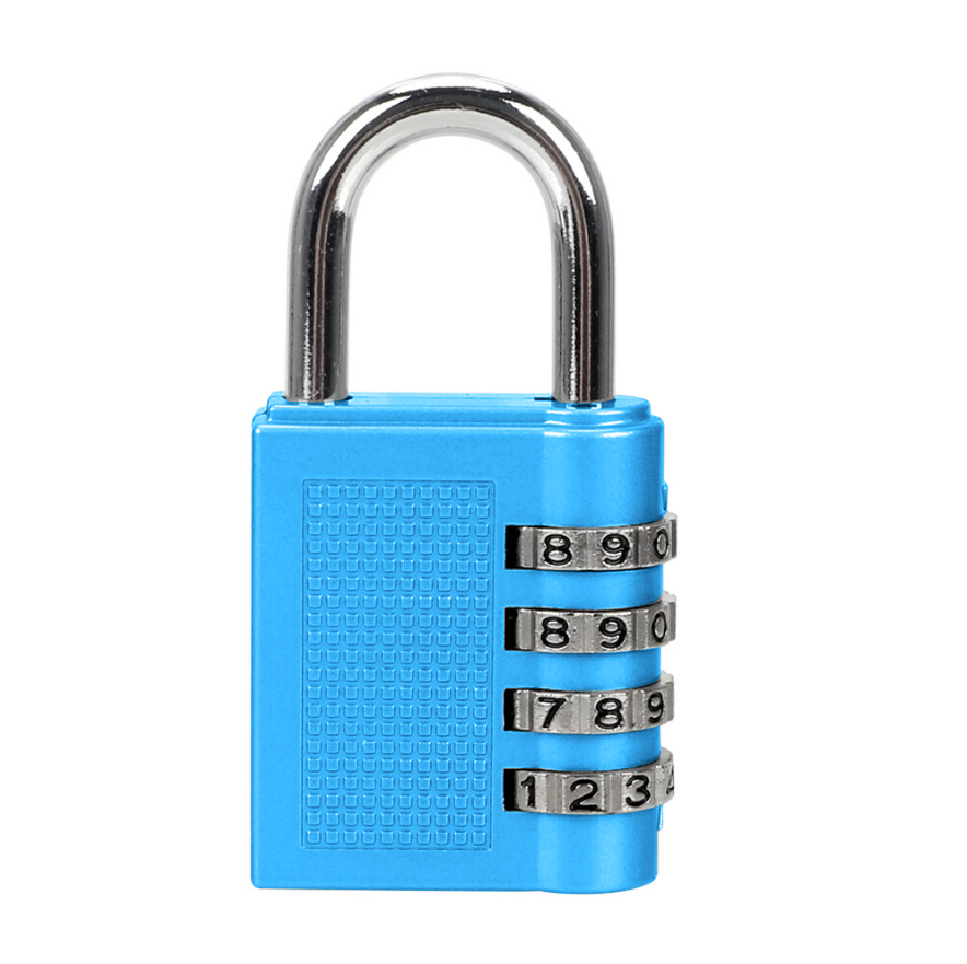 Blue Combination Lock 4 Digit Padlock For Locker Gym Bag Travel Suitcase Shed Doors