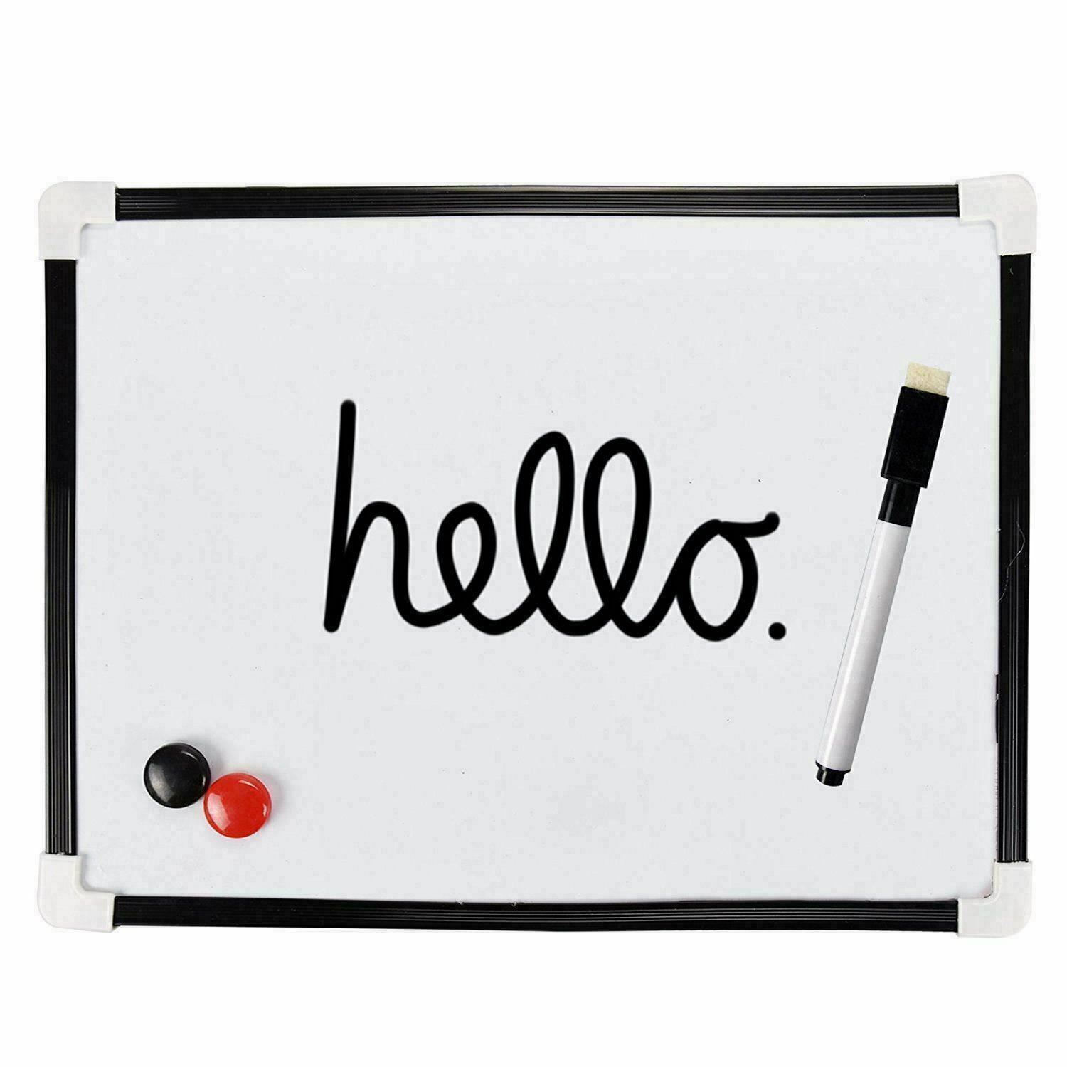 A4 Dry White Board Wipe Magnetic Whiteboard Mini Office Notice Memo Pen & Eraser