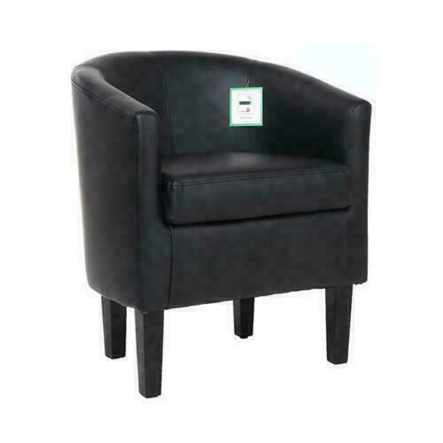 Black Luxury Faux Leather Tub Chair Armchair Sofa Seat For Dining Living Room Office