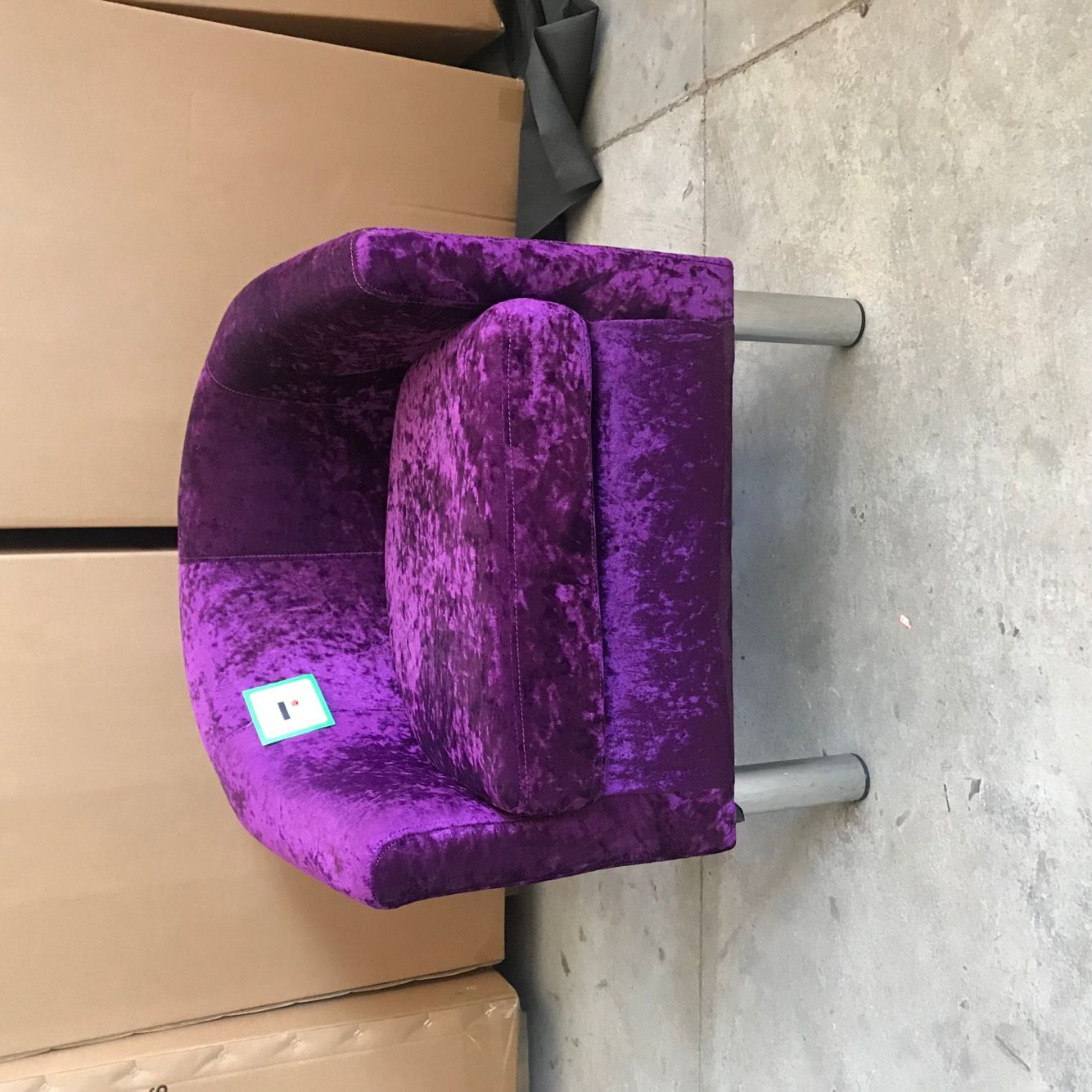 Purple Velvet Tub Chair Lounge Armchair Occasional Accent Chair Sofa