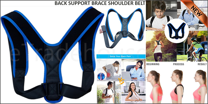 Unisex Adjustable Magnetic Posture Back Support Brace Shoulder Belt Corrector