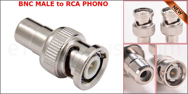 Bnc Male To Rca Phono Female Connector