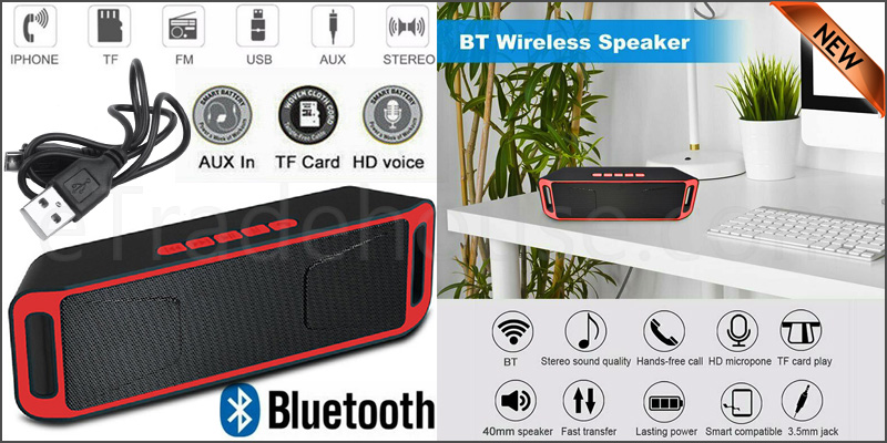 Wireless Bluetooth Speaker High Bass Portable Indoor Outdoor Stereo Loudspeaker