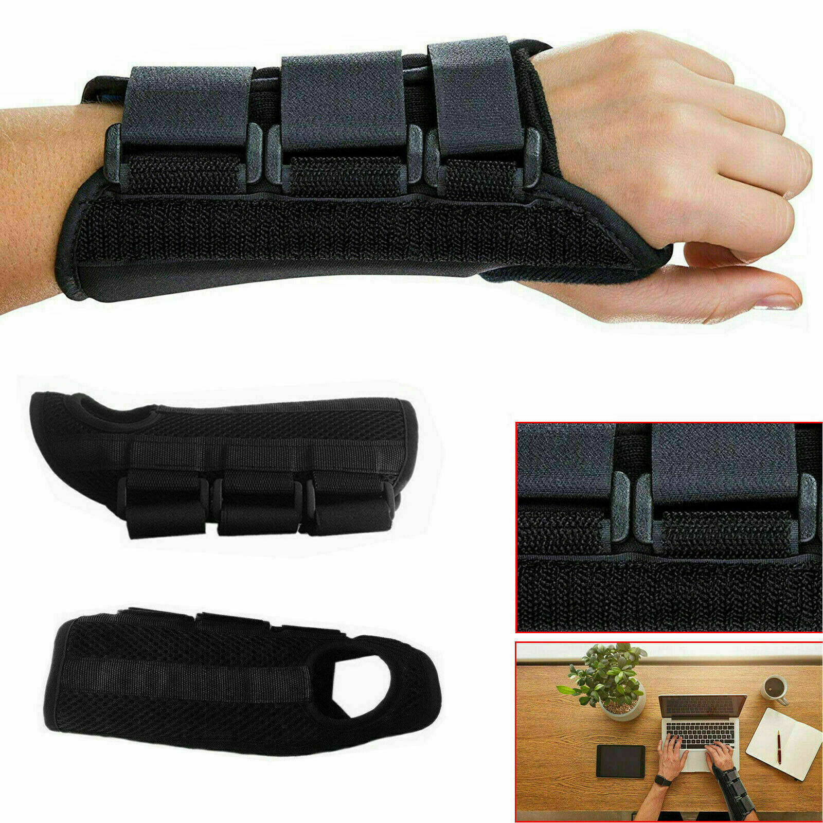 Small Black Left Hand Support Brace Wrist Arthritis Splint Sprain Carpal Tunnel Thumb Pain Relief
