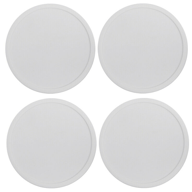 White Premium Rubber Silicone Hot Drink Coasters Place Mat Coffee Tea Mug - 4 Pack