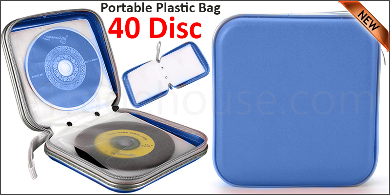 Cd Dvd 40 Disc Disk Case Sleeve Wallet Holder Storage Portable Plastic Bag