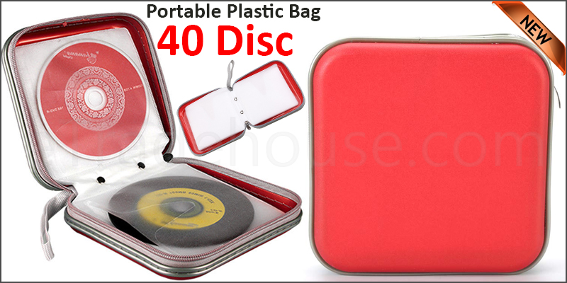 Cd Dvd 40 Disc Disk Case Sleeve Wallet Holder Storage Portable Plastic Bag