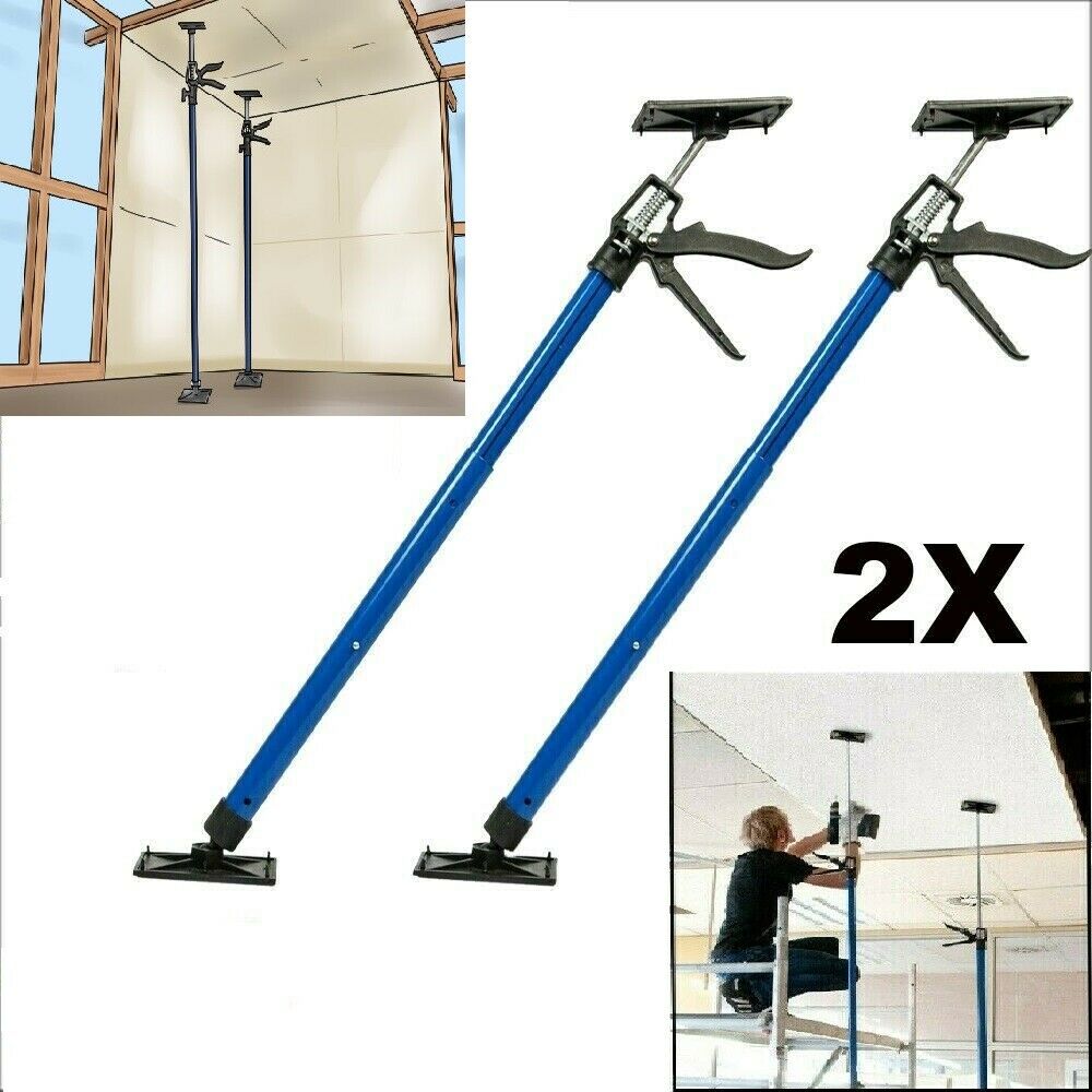 2X Adjustable Drywall Plasterboard Builder Ceiling Support Easy Props 115–290CM