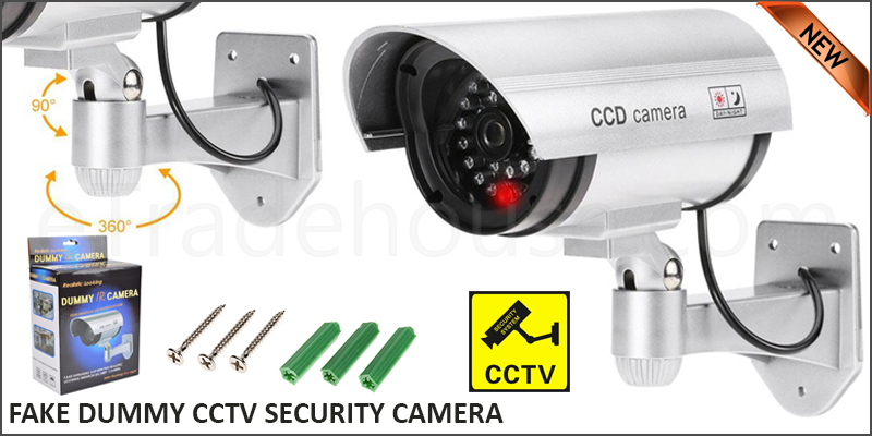 Fake Dummy Cctv Security Camera Flickering Red Led Indoor Outdoor Surveillance