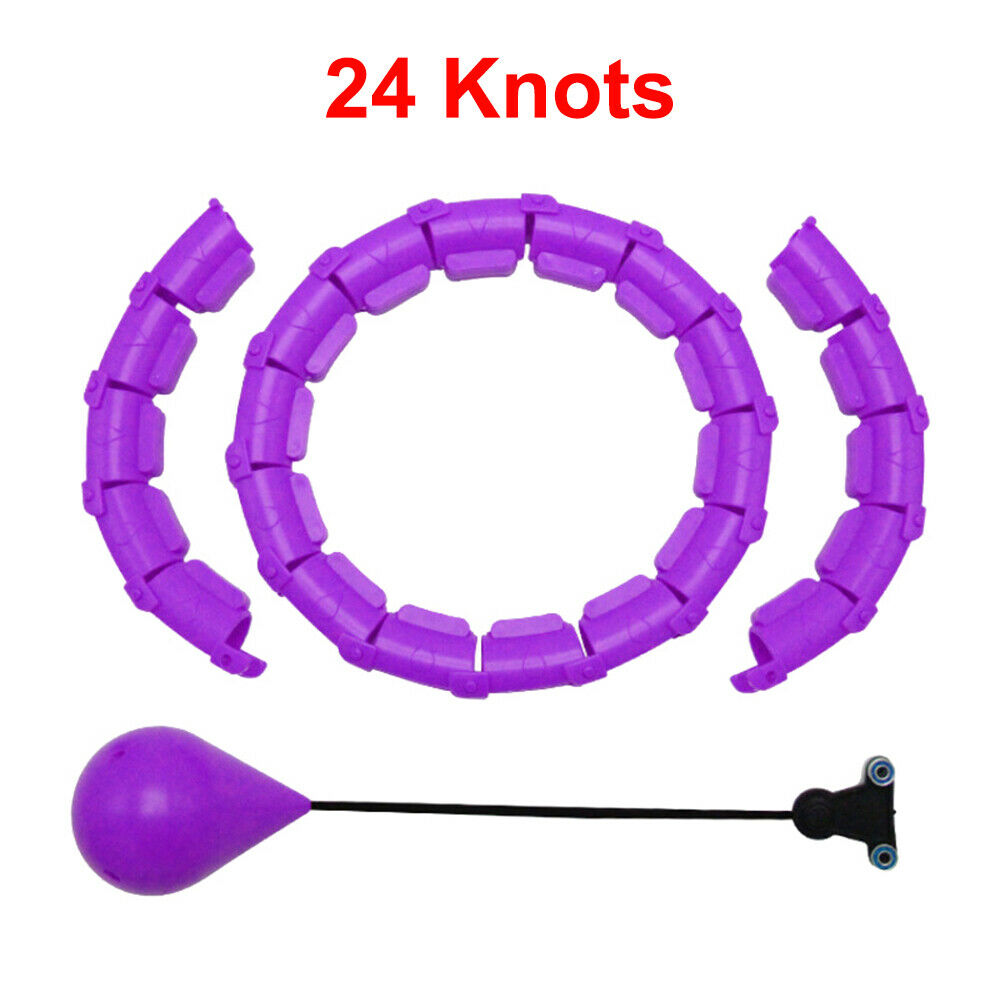 Purple 24 Knots Fitness Smart Hula Hoop Detachable Hoops Lose Weight Sports