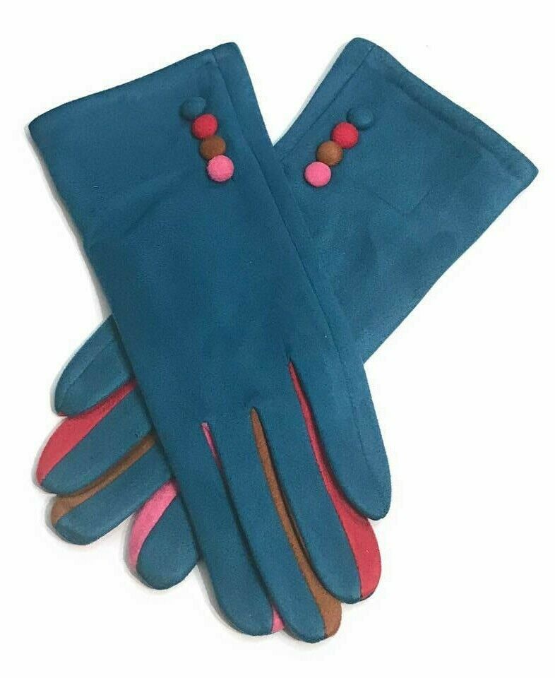 Navy Ladies Gloves Multi Colours Touch Screen Fleece Gloves Winter Warm Soft Lined