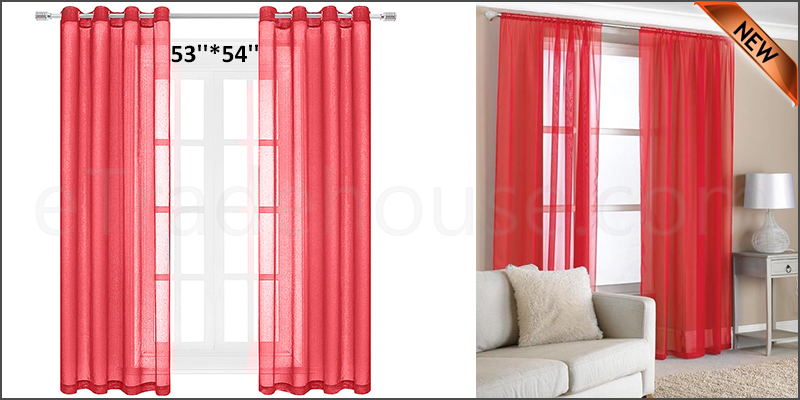 54 Inch Eyelet Ring Top Slot Net Voile Curtains Panel
