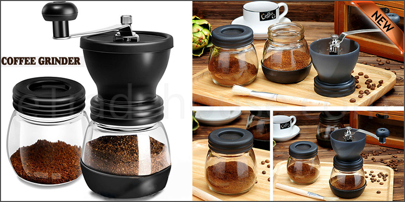 Manual Coffee Bean Grinder Adjustable Coarseness Ceramic Hand Held