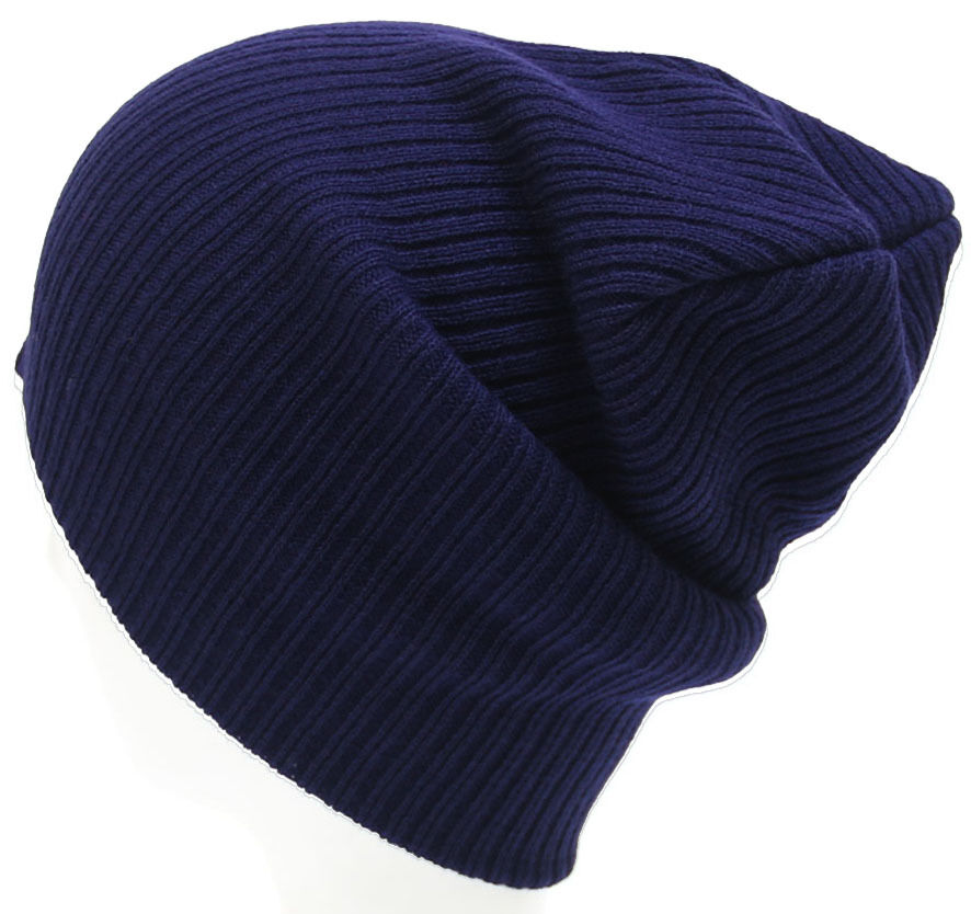 Navy Mens Ladies Knitted Woolly Winter Slouch Beanie Hat Cap One Size skateboard
