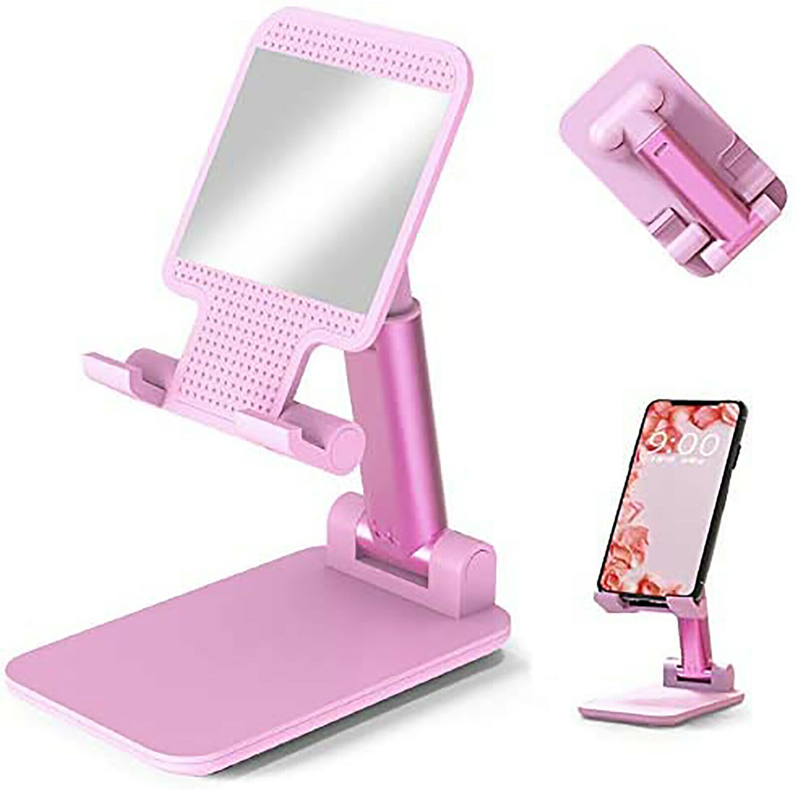 Mobile Phone Holder Stand Desktop Table Desk Mount For iPhone iPad Portable with Mirror
