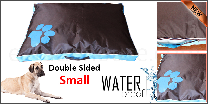 Small Blue Double Sided Waterproof Dog Pet Cat Bed Mat Cushion Mattress Washable Cover