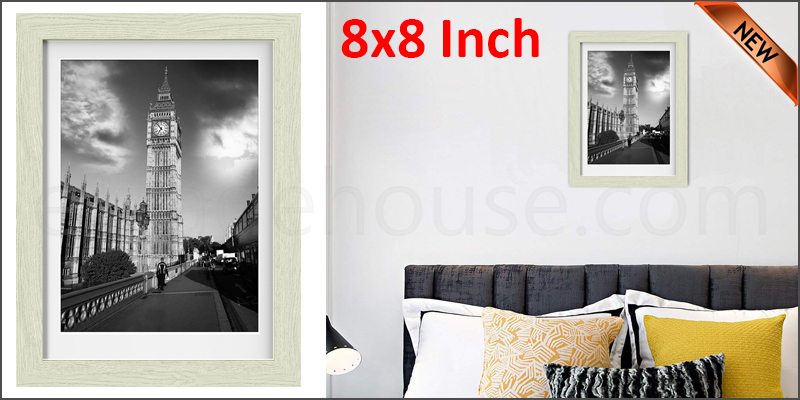 8 Inch By 8 Inch Oak Photo Frame White Picture Frame Poster Frames