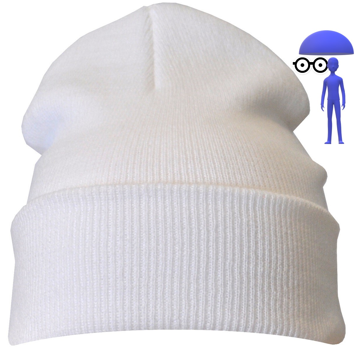 White  Bright Plain Colour Casual Beanie Hat Winter Warm Woolly Hat