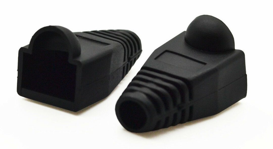 Black RJ45 Cat5E Cat6 Network Lan Ethernet Patch Cable Plug End Boots