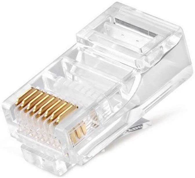 Set Of 5000Pcs Rj45 Connector Network Lan Cat5E Cat6 Patch Cable End Crimp Plug Gold Pins