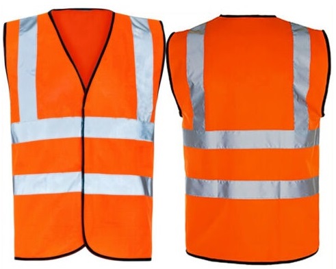Orange Medium Hi Vis Safety Vest Waistcoat High Visibility Safety Work Wear Reflective Without Pockets