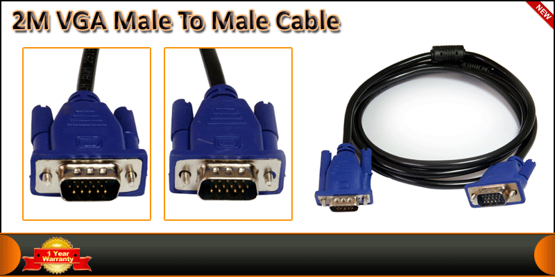 2 Meter Vga Male To Male Cable