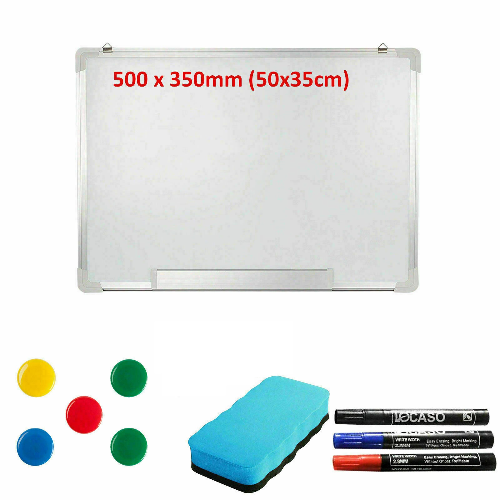 500 X 350mm Magnetic Whiteboard Small Large White Board Dry Wipe Office Home School Notice