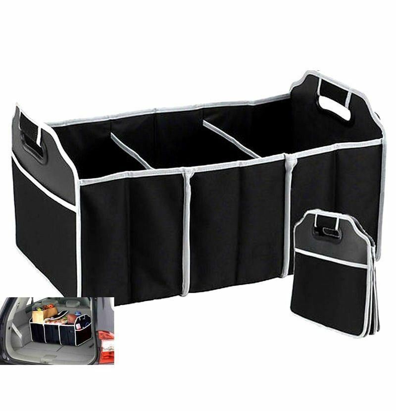 2 In 1 Car Boot Organiser Heavy Duty Collapsible Foldable Shopping Tidy Storage