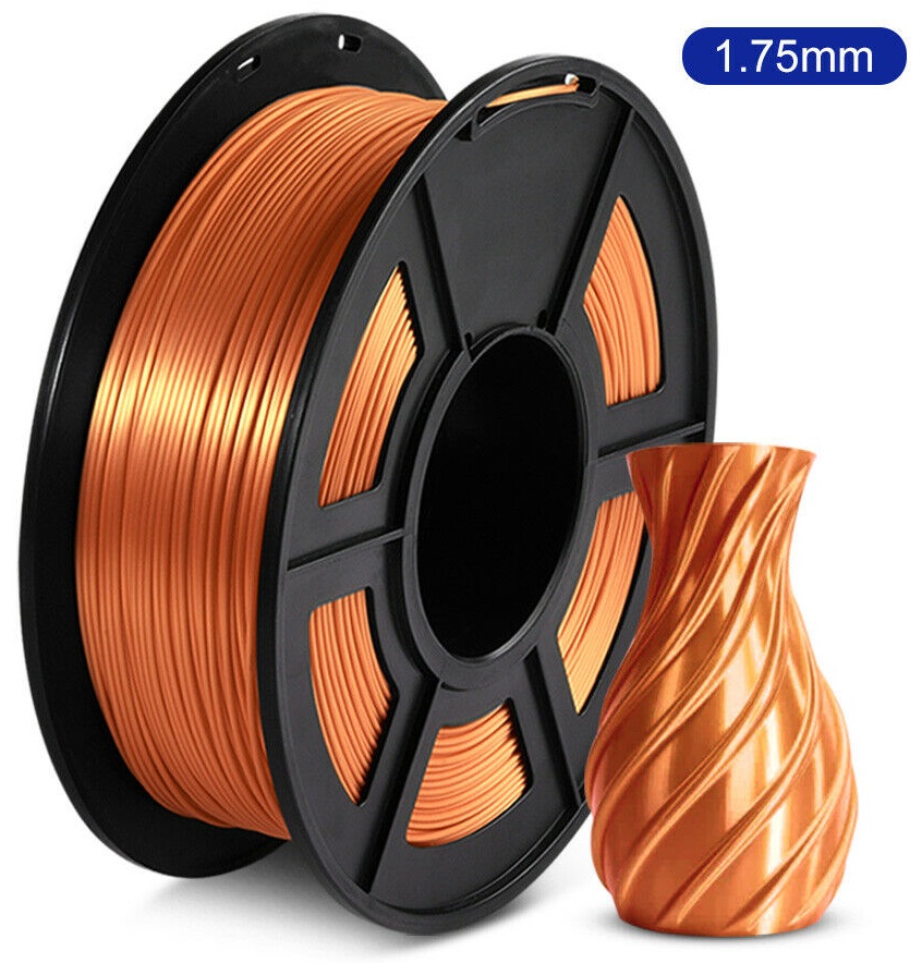 Copper 3D Printer Filament ABS PLA SILK 1.75mm 1KG 2.2lb Spool Printing