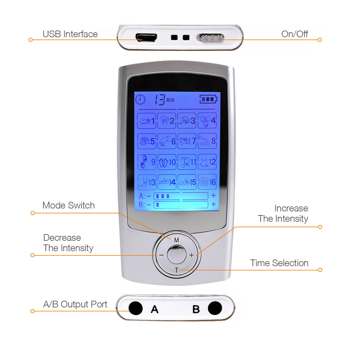 Digital Tens Therapy Machine Full Body Massager Pain Relief Acupuncture