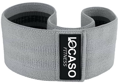 Grey 15 Inches 38cm Non Slip Heavy Duty Fabric Resistance Bands Yoga Booty Bands Hip Circle Exercise
