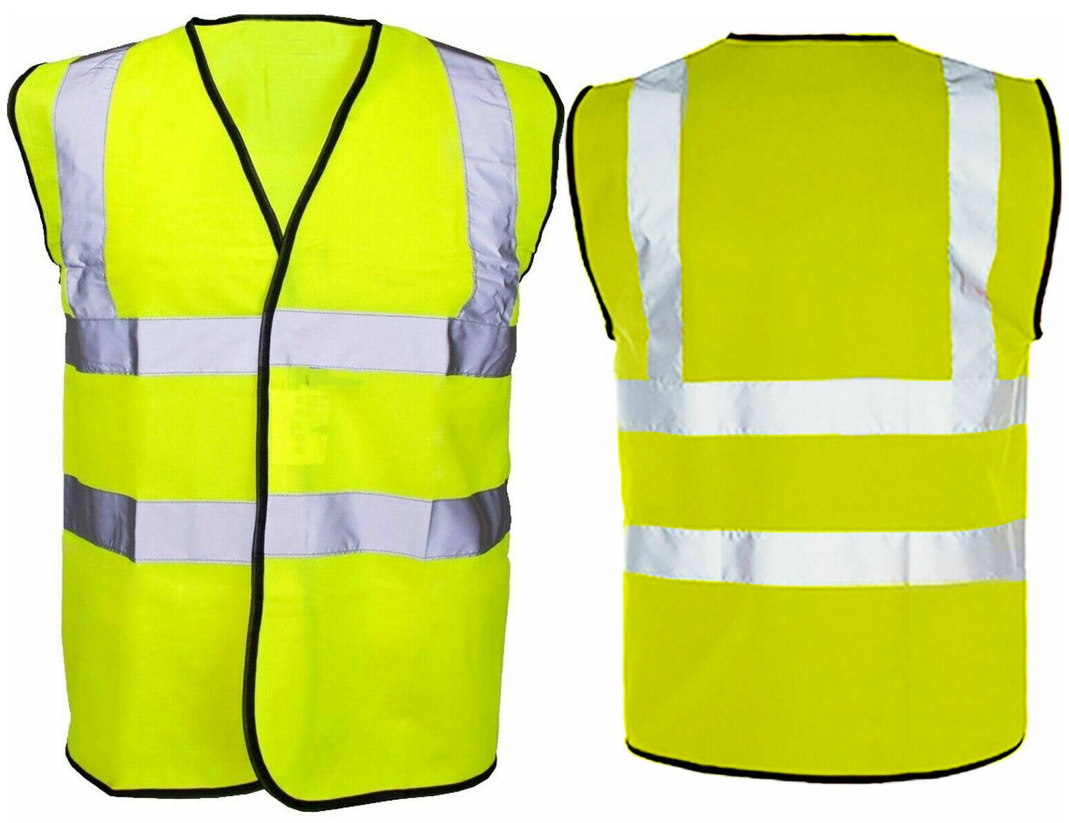 Yellow Small Hi Vis Safety Vest Waistcoat High Visibility Safety Work Wear Reflective Without Pockets