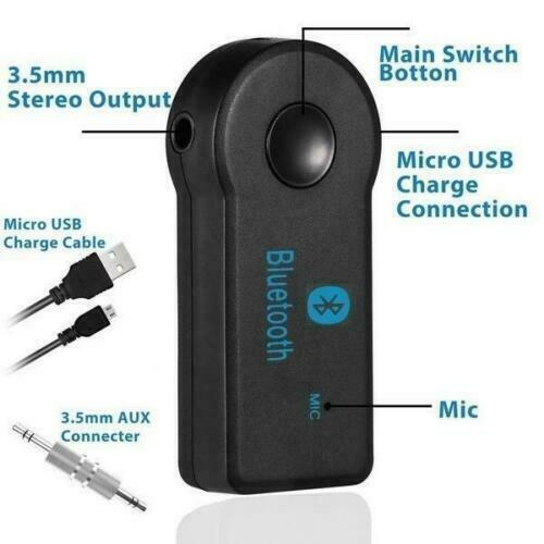 3.5mm Wireless Bluetooth Receiver AUX Stereo Audio Music Car Mic with Adapter