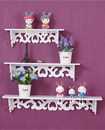 3Pcs White Wooden Wall Mounted Shelf Display Hanging Rack Storage Holder Home Décor