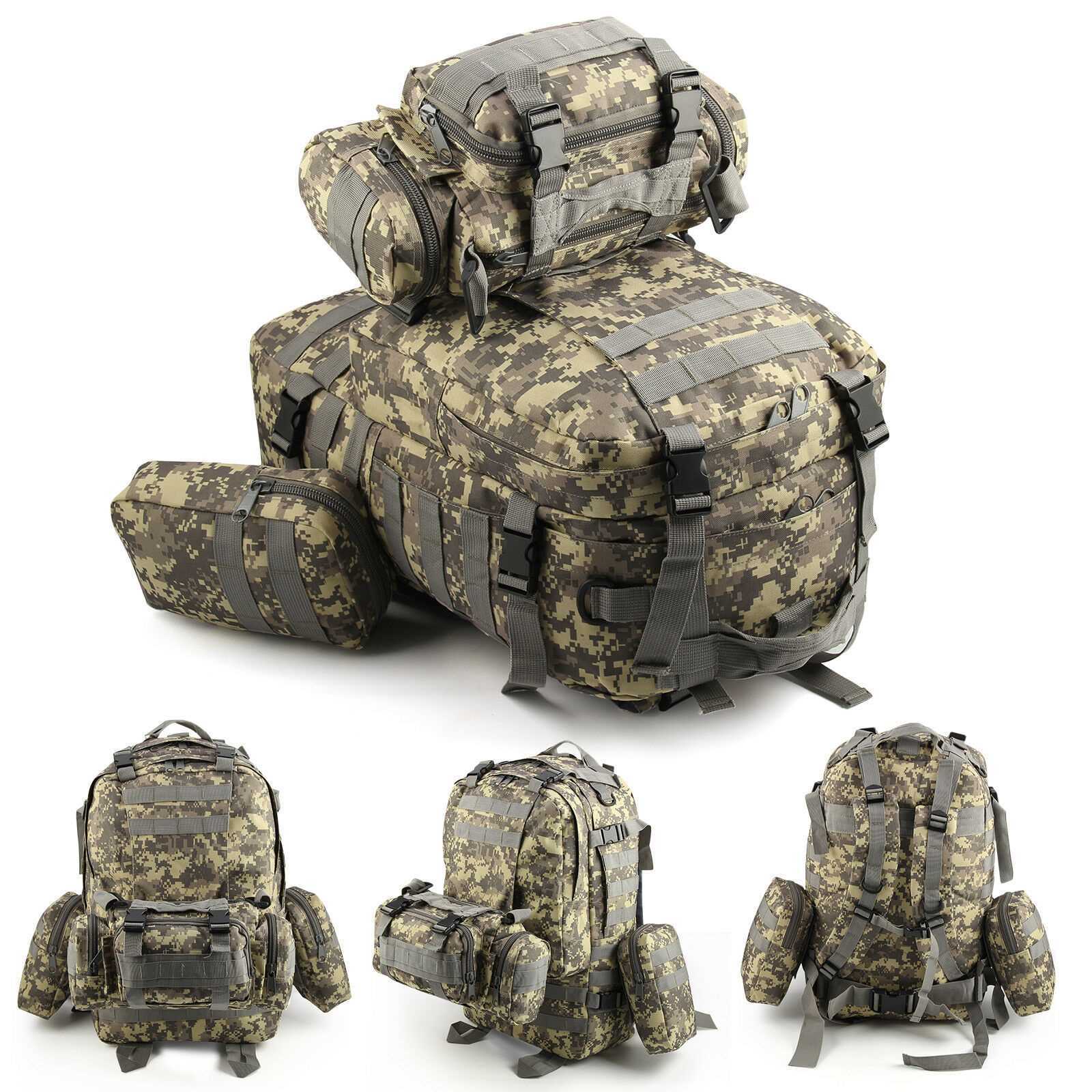 Acu Digital 50L Modern Military Tactical Army Rucksacks Molle Backpack Camping Hiking Bag