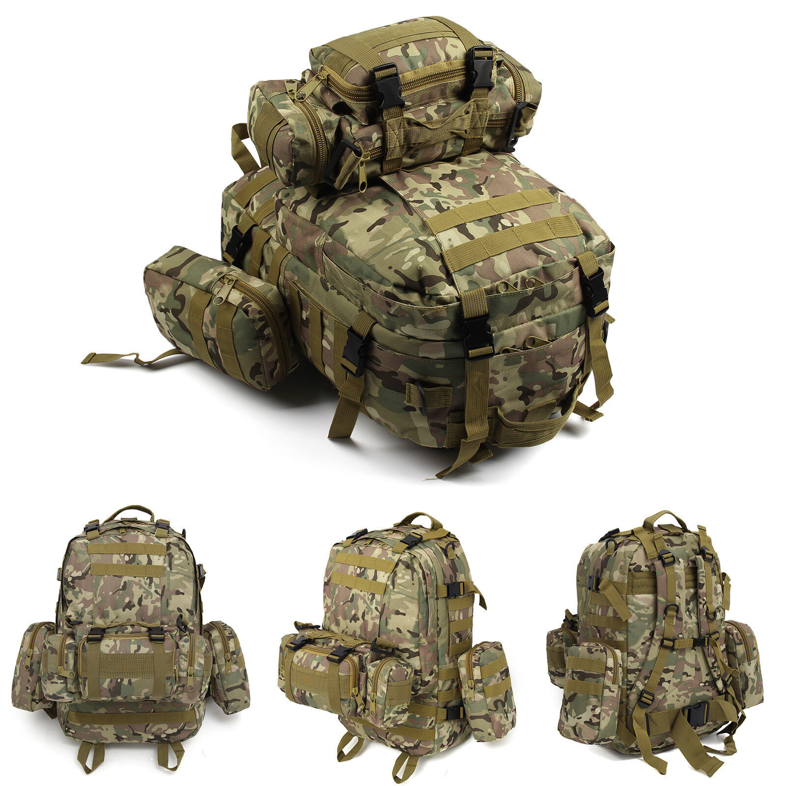 50L Camouflage Modern Military Tactical Army Rucksacks Molle Backpack Camping Hiking Bag