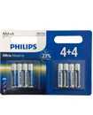 8 X Philips Aaa Ultra Power Alkaline Batteries - Lr03, Mx2400, Mn2400, Micro
