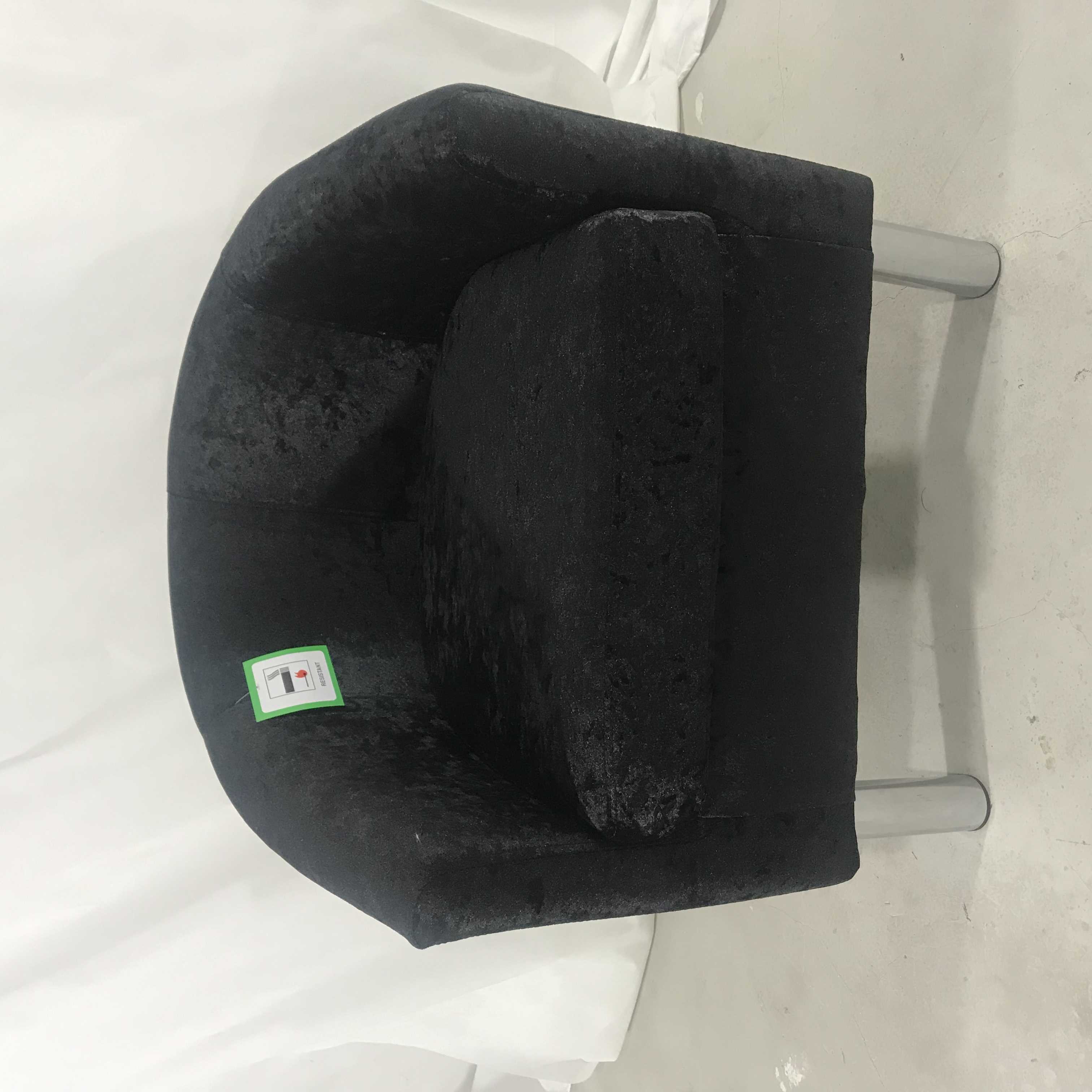 Black Velvet Tub Chair Lounge Armchair Occasional Accent Chair Sofa