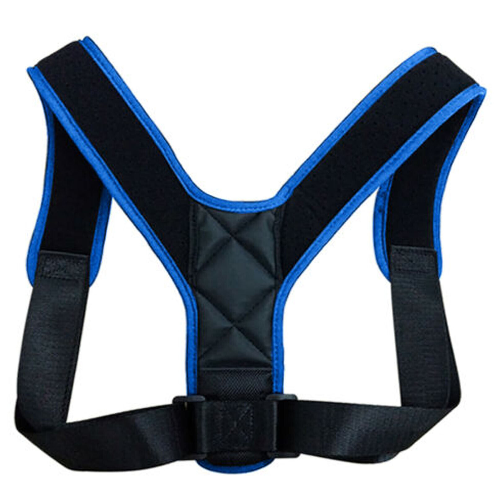 Blue Unisex Adjustable Magnetic Posture Back Support Brace Shoulder Belt Corrector