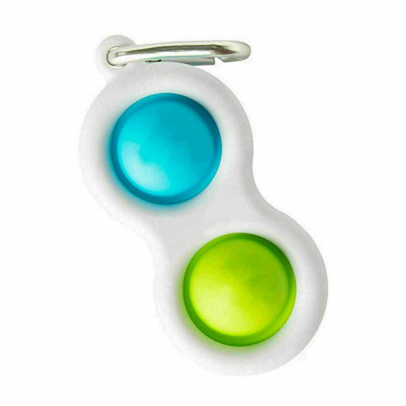 Green and Blue Children Kid Simple Dimple Special Needs Silent Sensory Fidget Keyring Toy Autism Classroom Adult