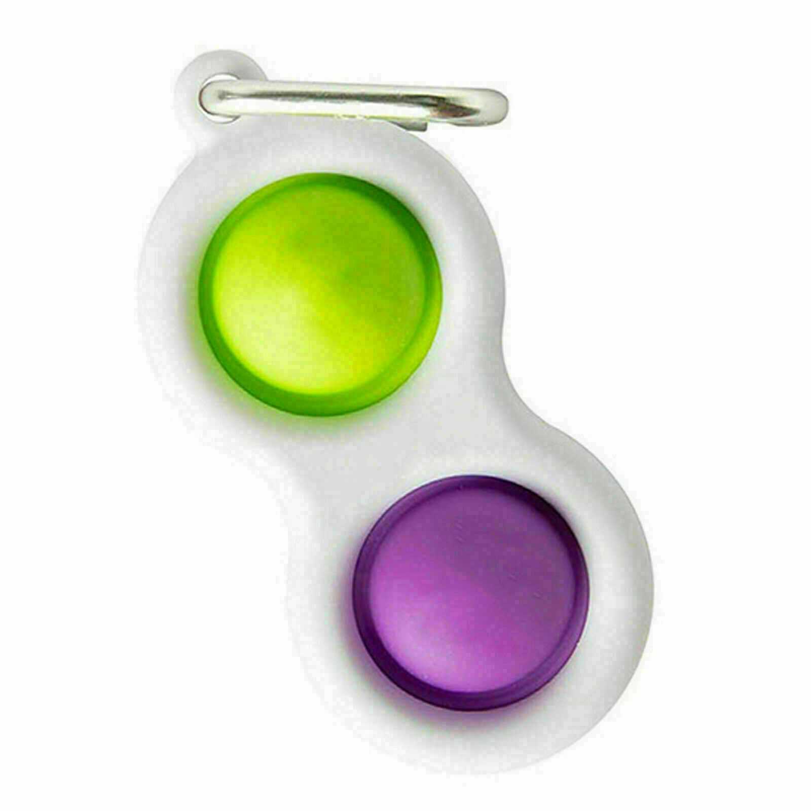 Green and Purple Kid Children Simple Dimple Special Needs Silent Sensory Fidget Keyring Toy Autism Classroom Adult