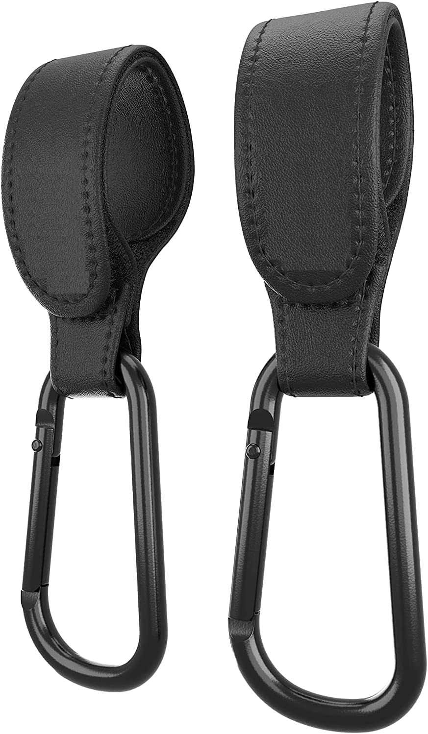 2 Pack Black Leather Style Buggy Clips Pram Clips for Bags for Your Stroller Pram Pushchair