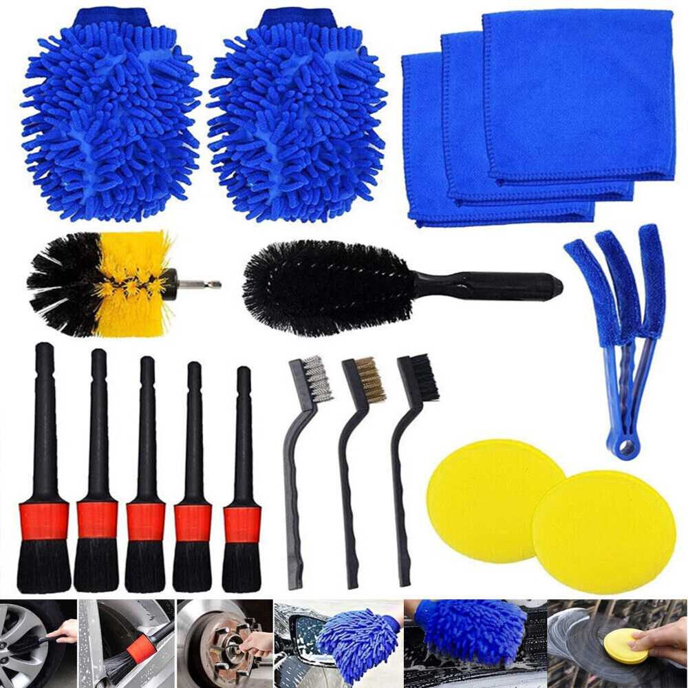 18Pcs Car Detailing Brush Kit Boar Hair Auto Interior Wheel Gap Cleaning Tool UK