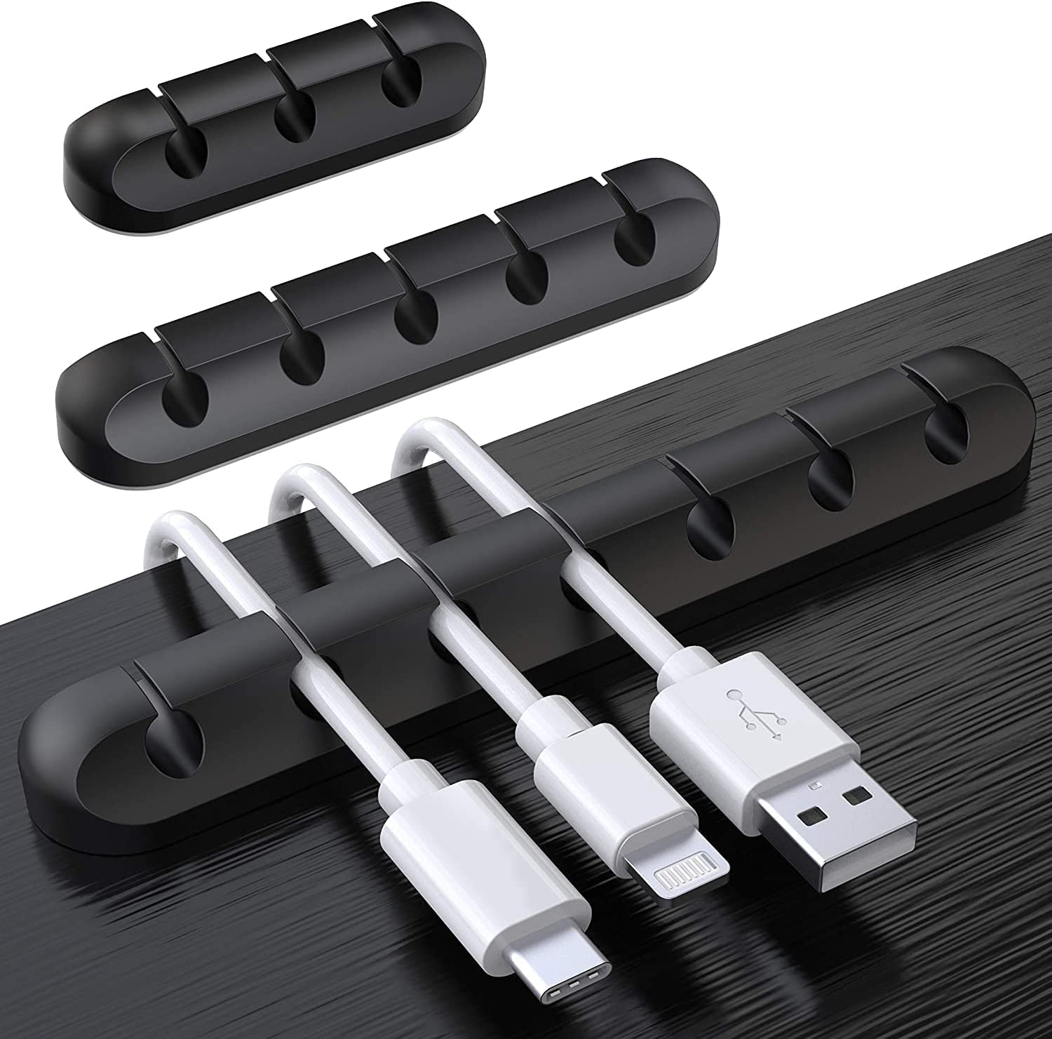 Cable Holder Clips 3 Pack Cable Management Cord Organiser Clips Silicone Adhesive for USB Charging Cable Mouse Wire PC Office Home