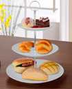 3 Layer Tier Ceramic White Round Serving Display Cakes Platter Food Stand Rack