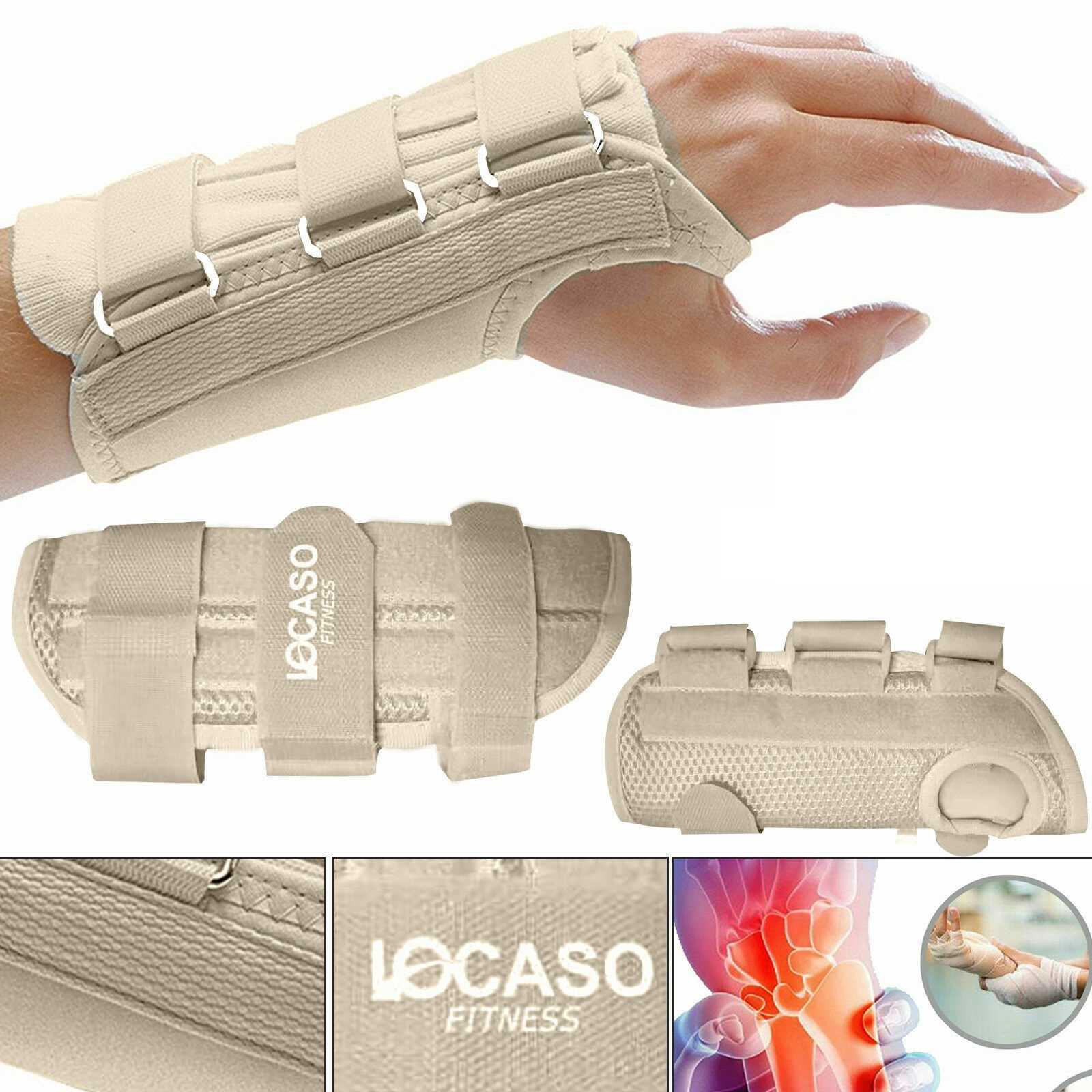 Large Beige Left Hand Adjustable Wrist Support Brace Carpal Tunnel Fractures Splint