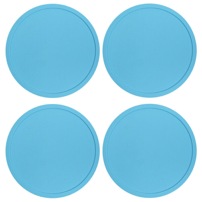 Pack of 4 Blue Coffee Coasters Premium Rubber Silicone Hot Drink Coffee Tea Mug Coasters Place Mat