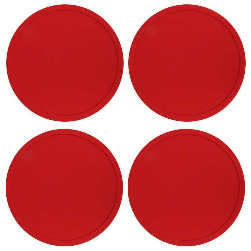 Red Premium Rubber Silicone Hot Drink Coasters Place Mat Coffee Tea Mug - 4 Pack